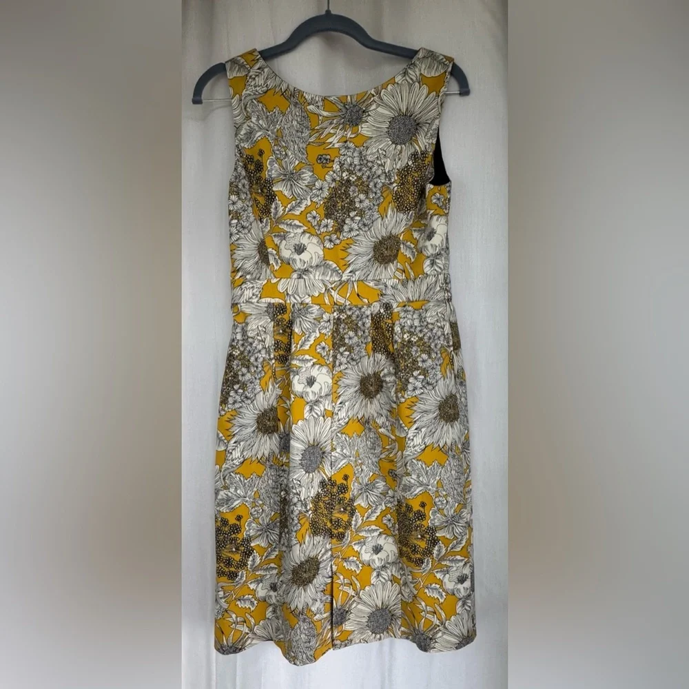 Liberty of London for Target Yellow Sunflower sheath-side zipper dress 
size 6 - Picture 5 of 9